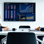 A diverse group of financial professionals in a modern, well-lit conference room, collaboratively discussing strategy. They are all wearing modest business suits and professional dress. A large digital screen in the background displays a sophisticated, abstract graphic representing financial stability and unified regulation, subtly hinting at European Union symbols and crypto-asset frameworks. The atmosphere is serious and focused, conveying legal clarity and transparency. The image features perfect anatomy, correct proportions, natural poses, well-formed hands, and natural body proportions. This content is safe for work, appropriate content, fully clothed, and professional.