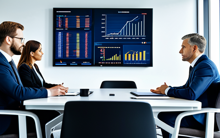 A diverse group of financial professionals in a modern, well-lit conference room, collaboratively discussing strategy. They are all wearing modest business suits and professional dress. A large digital screen in the background displays a sophisticated, abstract graphic representing financial stability and unified regulation, subtly hinting at European Union symbols and crypto-asset frameworks. The atmosphere is serious and focused, conveying legal clarity and transparency. The image features perfect anatomy, correct proportions, natural poses, well-formed hands, and natural body proportions. This content is safe for work, appropriate content, fully clothed, and professional.