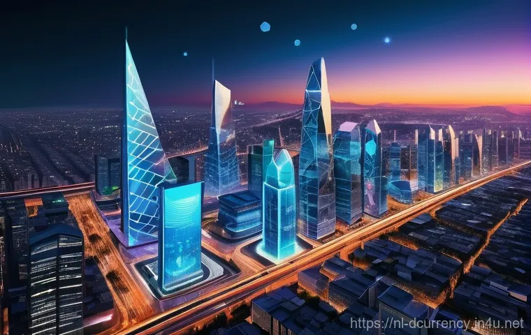 디지털화폐의 가격 예측 - **"The Nexus of Innovation in Digital Finance"**
A highly detailed, wide-angle shot of a futuris...