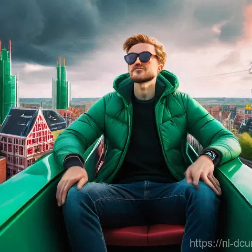 디지털화폐 가격 변동성 - **Prompt: "The Crypto Rollercoaster of Emotions in a European City"**
A young adult, dressed in ...