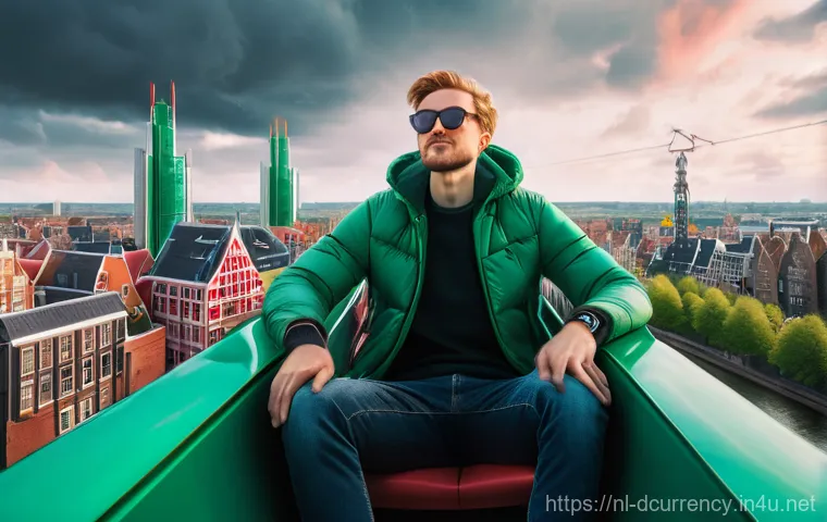 디지털화폐 가격 변동성 - **Prompt: "The Crypto Rollercoaster of Emotions in a European City"**
A young adult, dressed in ...